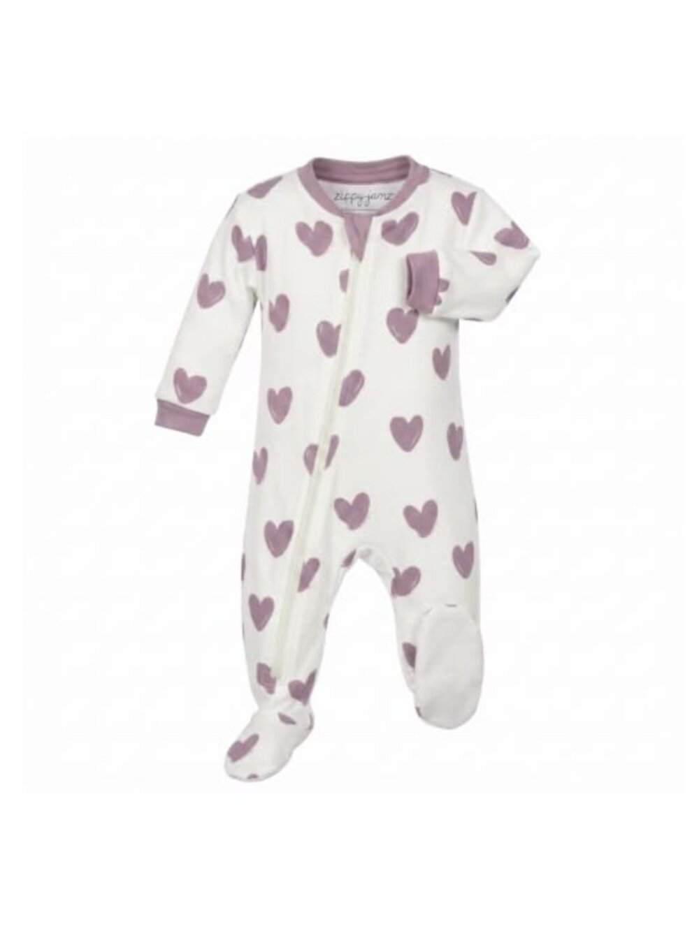 Organic Cotton Footed Baby Sleeper 2 Zipper Diaper Access Pajama